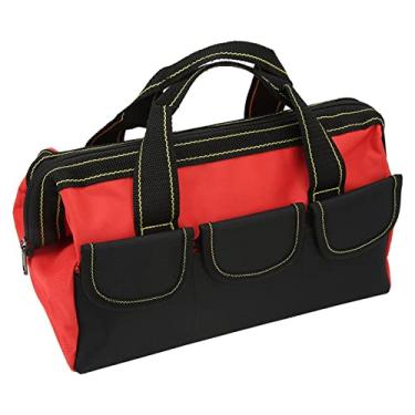Imagem de Bolsa de Armazenamento de Ferramentas, Vários Bolsos de 13 Polegadas Bolsa de Ferramentas Resistente Fácil de Transportar Grande Espaço para Loja de Ferramentas (Vermelho)