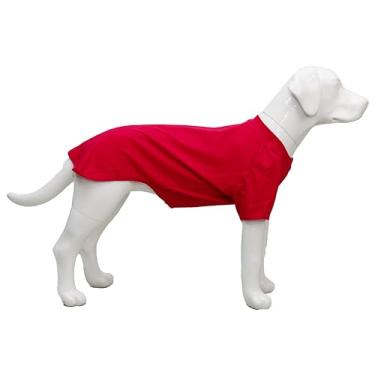 Imagem de Lovelonglong 2019 Trajes de animal de estimação Roupas de cachorro roupas em branco Camisetas para cães grandes médios pequenos 100% algodão 18 coresLovelonglong XXXL (-60lbs) vermelho