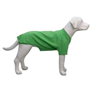 Imagem de Lovelonglong 2019 Trajes de animal de estimação Roupas de cachorro roupas em branco Camisetas para cães grandes médios pequenos 100% algodão 18 coresLovelonglong XXXXL (-80lbs) verde