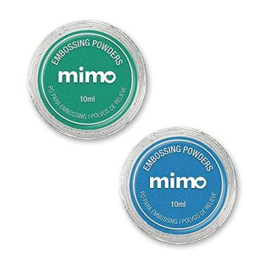 Imagem de Mimo – Pó de Embossing Comum Verde e Azul para Scrapbooking, Convites e Projetos Criativos – 2 Unids