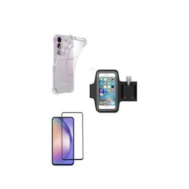 Imagem de Kit Braçadeira Samsung Galaxy A55 + Película De Vidro 3D + Capa