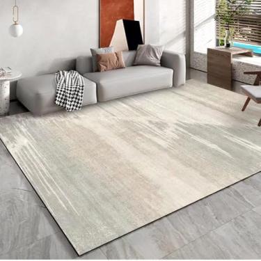 Imagem de Cinza Claro Abstrato Tapetes Sofá Cadeira Área Tapete Moderno Sala de Estar Decoração Tapete Quarto Cabeceira Grande Tapete de Chão, Flanela 5.200x250cm 78,7x98 pol.