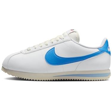 Imagem de Nike Tênis feminino Cortez (DN1791-102, branco/vela/laranja/azul universitário) tamanho 34, Branco, 34