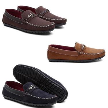 Imagem de Kit 3 Mocassim Drive Masculino Bico Redondo Macio Conforto - Kreeper, 