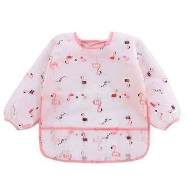 Imagem de Babador Avental Impermeável Manga Longa - Rosa 12-18M - I Love Novidad