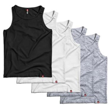 Imagem de Conjunto de 5 Regatas Básicas Masculinas em Algodão - King of Geek, Co