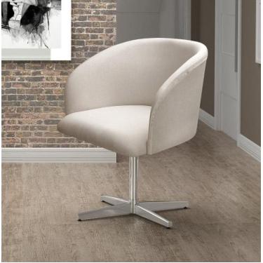 Imagem de Poltrona Atenas Base Giratória de Alumínio Sala de Estar - BELLA DECOR