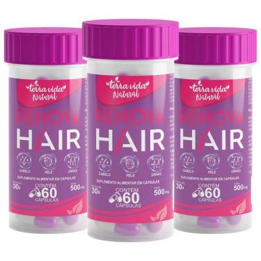 Imagem de 3 Auxilia No Crescimento Renova Hair - Cabelo, Pele E Unhas Com Biotin