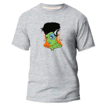 Imagem de  Camiseta Basica Algodão Premium Estampa Digital Zombie - Pavesi, Cinz