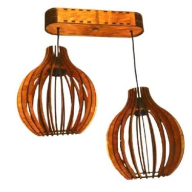 Imagem de Luminária Teto tipo Pendente ALICE MDF - Completa - CORALISA, MDF CRU,