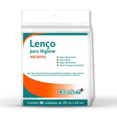 Imagem de Lenço Higiênico - 29cm X 30cm - 50g/m² - 50 Folhas - Branco - Ober