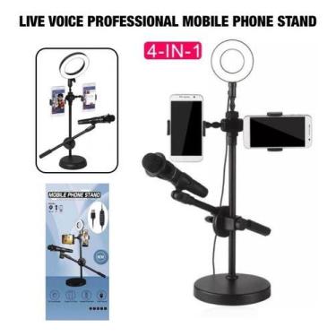 Imagem de Ring Light 4 em 1 com Suporte - Iluminação Profissional para Fotografi