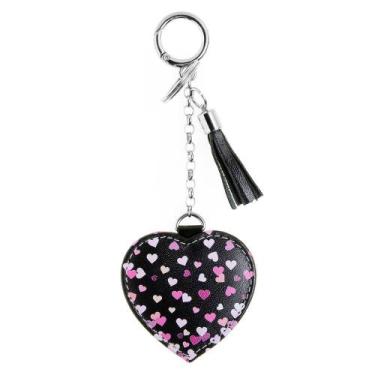 Imagem de Chaveiro couro amor rosa preto - CELLWAY
