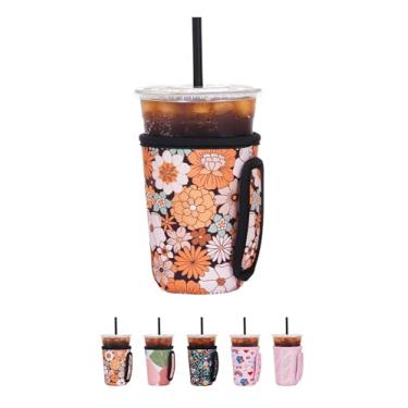 Imagem de Cavllson Mangas de bebidas de café gelado de neoprene isoladas reutilizáveis, Kozie de café gelado, suporte de copo para bebida fria para a maioria das xícaras, como Starbucks, Dunkin Donuts e muito