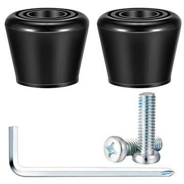 Imagem de Conjunto de 5 peças de roldanas para skate inclui freios de borracha, chave de mão e 2 parafusos (preto)