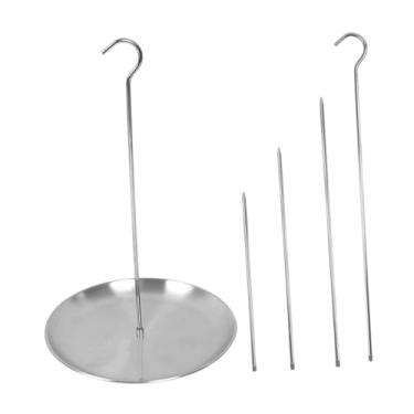 Imagem de ＫＬＫＣＭＳ Kit de suporte para fritadeira de peru, espeto vertical e cabide, desmontar pato, aves, rack de fritura profunda para churrasco, festa,