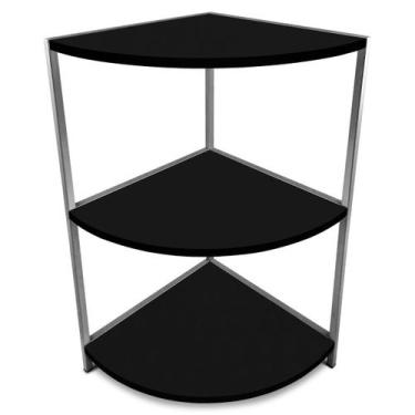 Imagem de Estante De Canto Tripla Colby - Geral, Prata/Preto