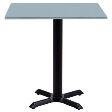 Imagem de Mesa Ômega Ferro Preto 74 cm (Alt) Base em X Tampo MDP Quadrado 60 cm 