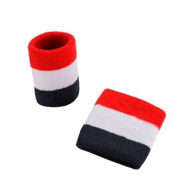 Imagem de Munhequeira Toalha 8 Cm Absorve Suor 2 Unidades Esportiva - Estilo Bol