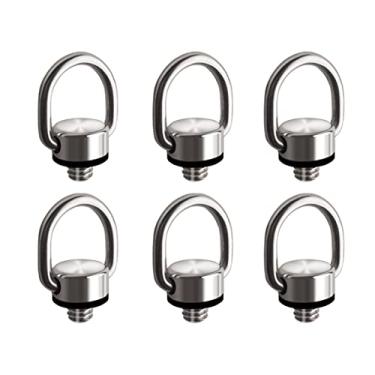 Imagem de Pacote com 6 parafusos de anel D para câmera 1/10.2 cm-20 parafuso de montagem de mosquetão para facilitar a montagem do tripé da alça de pulso da câmera e fixação do equipamento