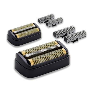 Imagem de Pacote com 2 lâminas de substituição e cortadores internos compatíveis com o barbeador elétrico Andis 17300 reSURGE, preto