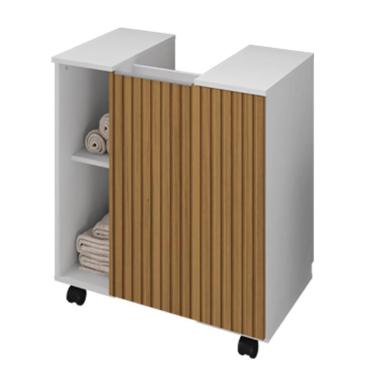 Imagem de Gabinete Gabinete para Banheiro Pequin Brando/Ripado - Bechara