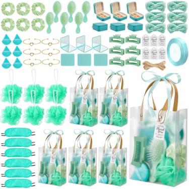 Imagem de Rigibright 74 Peças De Brindes Para Chá Bebê Vencedores Jogos, Lembrancinhas Bebê, Presentes, Incluindo Faixa Cabeça, Escova Cabelo, Caixa Joias Com Pulseira, Espelho, Esponja Pó, Presilha Banho, Sa