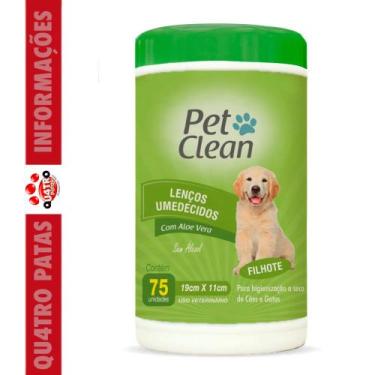 Imagem de Lenço Umedecido para cachorro cães e gato higiene e limpeza  75 unidad