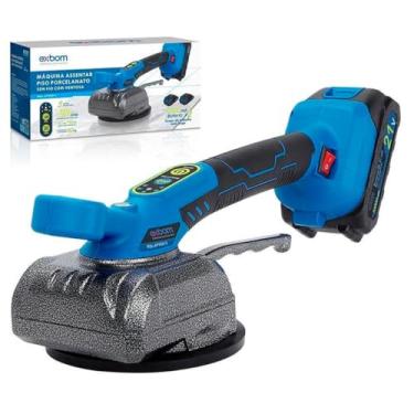 Imagem de Máquina de Assentar Pisos 21V com Ventosa de Alta Sucção 5 Níveis de Vibração Ajustável Bateria 10000mAh Ideal para Pisos e Azulejos com 1,5h de Autonomia Potência 600W Com 2 Baterias