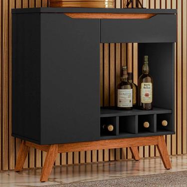Imagem de Aparador Vertigo com Adega 1 Porta 1 Gaveta Preto 17177 - Pnr Móveis