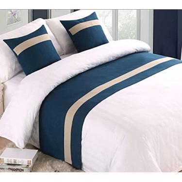 Imagem de Cachecol de corredor de cama de hotel para cama king size, luz de luxo, qualidade sólida, decoração de cama sem desbotamento, protetor de colcha, mantas macias para pés da cama, toalha de cauda para