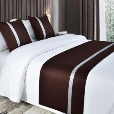 Imagem de Cachecol de corredor de cama de hotel, sedoso, macio, proteção para a pele, cor sólida, toalha de cama moderna, simples, decoração de cama luxuosa, mantas de cama para os pés da
