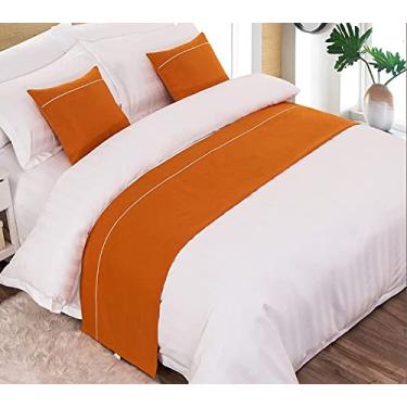 Imagem de Cachecol de corredor de cama de hotel para cama king size, luz de luxo, qualidade sólida, decoração de cama sem desbotamento, protetor de colcha, mantas macias para pés da cama, toalha de cauda para