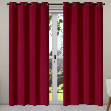 Imagem de Cortina Isa Varão Tecido Oxford 2,80M X 2,30M P/ Porta Balcão - Vermelho