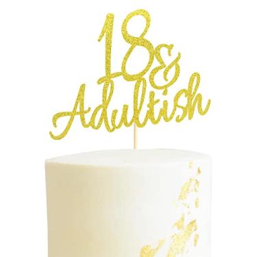 Imagem de Arthsdite Topo de bolo para 18 anos e adultos, palito de bolo de 18 anos e adultos, decoração de bolo de aniversário de 18 anos, suprimentos de decoração de festa de feliz aniversário de 18 anos