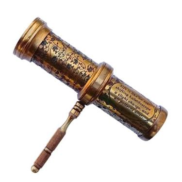 Imagem de Antique Hand Carved Brass Twist Kaleidoscope for Adult and Kids || Vintage Look Kaleidoscope - Antique Finish with Brass Handle- by Art Gift Decor, 5.5 Inches x 1.7 Inches