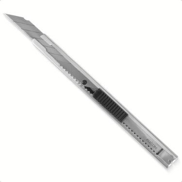 Imagem de Estilete Profissional Estreito Metálico Lamina 9 Mm Fixtools