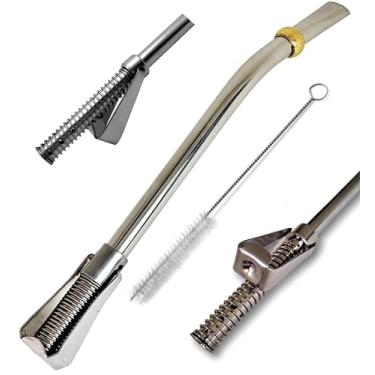 Imagem de CORSARIO [NOVO] - Bombilla Mate - Canudos de aço inoxidável - Palha de erva Mate - Sistema exclusivo de mola de desmontagem para facilitar a limpeza. Escova de limpeza de palha incluída - 17 cm de