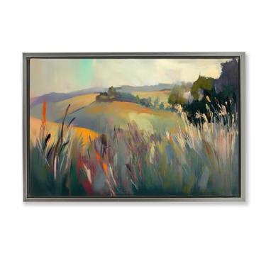 Imagem de Stupell Industries Paisagem de Planícies Tranquil Gray Framed Floater Canvas Wall Art Design por Elara Yasna, 21 x 31