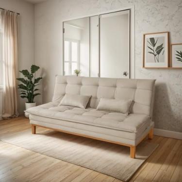 Imagem de Sofá Cama Reclinável Casal 3 Lugares Suede Premium Ecom Home – Retrátil, Compacto, Confortável e com Almofadas Inclusas
