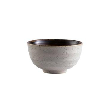 Imagem de Tigela de arroz redonda esmaltada de cerâmica grossa utensílios de mesa pequenos criativos japoneses - ouro gergelim de 10 cm