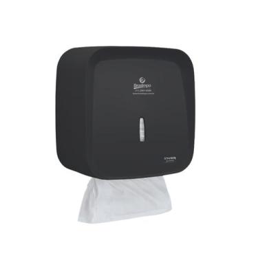Imagem de Dispenser Toalheiro Interfolha Preto Invoq Premisse com Logo Braslimpo