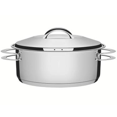 Imagem de Caçarola Rasa Tramontina Solar em Aço Inox Fundo Triplo com Tampa e Alças 24 cm 4,7 L 6...