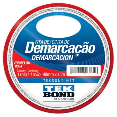 Imagem de Fita de Demarcação Vermelha 48mm x 15 Metros - 21221048200 - TEKBOND