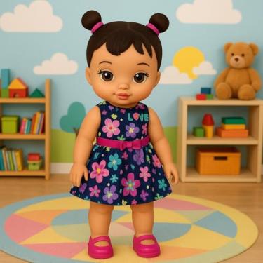 Imagem de Boneca Hannah Suquinho Cabelo Bebe Água Interativa Copo Magic Mamadeira Chupeta Infantil Criança Menina Divertida