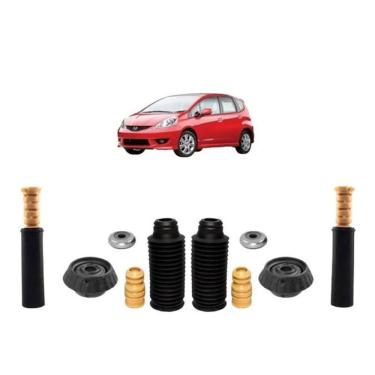 Imagem de Kit Batente Amortecedor Dianteiro Traseiro Honda Fit 03 À 08