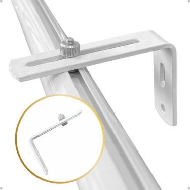 Imagem de Kit Suporte Arona Varão Suiço Simples Deslizante em L Cortina Wave 19 