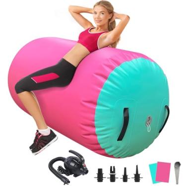 Imagem de GYUEM Air Roller Gymnastics Barrel Back Handspring Trainer Tumbling Barrel Yoga Barrel Mat com bomba de ar elétrica