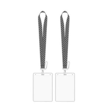 Imagem de Lashicorn Abacaxi Manly Black Cruise Ship Lanyards pacote com 2 cordões com manga transparente resistente à água estilo de vida de cabeça para baixo Resort vai balançar se for empurrado flamingo