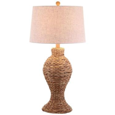 Imagem de Abajur Luminária de Mesa com 78 cm de Altura Trançada a Mão, para Quarto, Sala de Estar, Estante e Escritório, 110V 100W, JONATHAN Y, Marrom